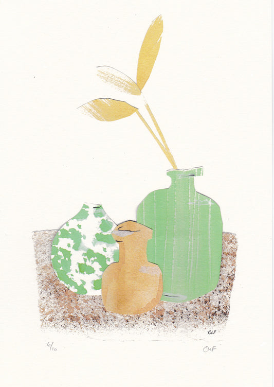 Still Life in Green - Collage (Limited Edition Print)